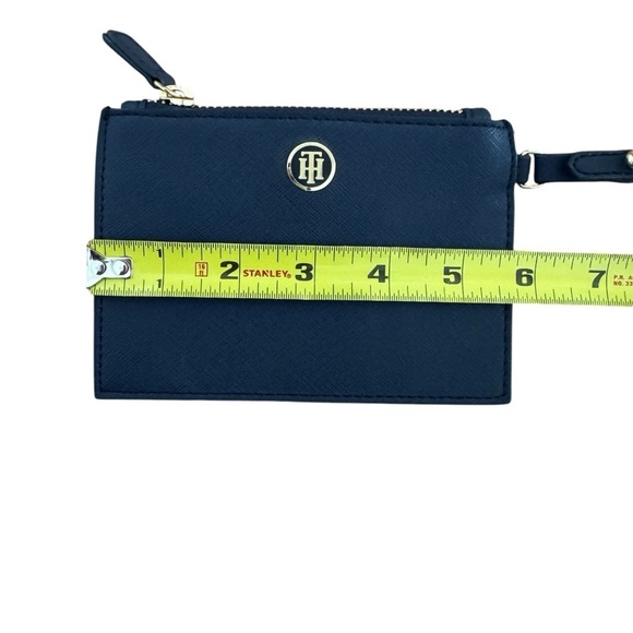 Tommy Hilfiger Navy Blue Leather Wristlet Coins Card Wallet Small - Picture 3 of 5